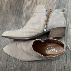 Franco Sarto Light Taupe Suede Ankle Boots